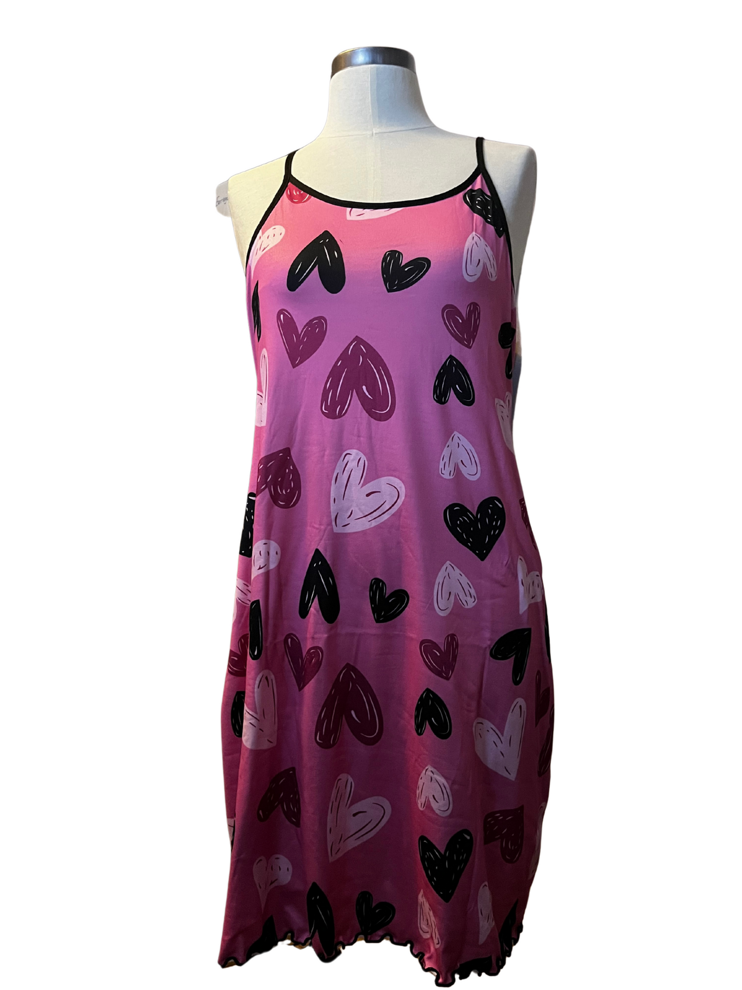 Pink Love Hearts Nightgown Dress